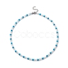 Glass Mushroom & Mixed Natural Gemstone Beads Necklaces NJEW-JN04286-2