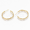 Brass Half Hoop Earrings KK-R117-055G-NF-2