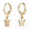 4 Pairs 4 Styles Brass Micro Pave Clear Cubic Zirconia Huggie Hoop Earrings Sets EJEW-JE04478-3