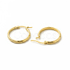 201 Stainless Steel Grooved Hoop Earrings with 304 Stainless Steel Pin for Women EJEW-M214-11B-G-1