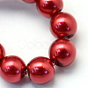 Baking Painted Pearlized Glass Pearl Round Bead Strands HY-Q003-4mm-51-3