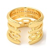 Chain Shape Brass Micro Pave Cubic Zirconia Open Cuff Rings RJEW-U008-14G-3