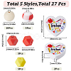 SUNNYCLUE 27Pcs 5 Style Teachers' Day Theme Food Grade Eco-Friendly Silicone Beads SIL-SC0001-67-2