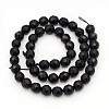 Natural Black Onyx Beads Strands X-GSF8mmC097-3