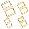 Olycraft 4Pcs 4 Styles Brass Tri-Glide Adjuster Buckles Clasps FIND-OC0003-44-1