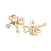 Brass Micro Pave Clear Cubic Zirconia Charms KK-C054-19G-2