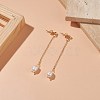 Natural Pearl Dangle Stud Earrings EJEW-JE05221-02-2