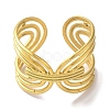 PVD Vacuum Plating 201 Stainless Steel Oval Knot Open Cuff Rings for Women RJEW-C092-08G-2