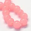 Baking Painted Imitation Jade Glass Round Bead Strands DGLA-Q021-6mm-03-2