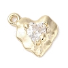 Brass Micro Pave Clear Cubic Zirconia Charms KK-G491-25G-1