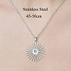 Non-Tarnish 201 Stainless Steel Sun Pendant Necklace NJEW-OY002-11-3