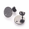 304 Stainless Steel Ear Stud Findings X-STAS-O119-16C-B-1