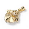 Real 18K Gold Plated Rack Plating Brass Micro Pave Clear Cubic Zirconia Pendants KK-C015-30G-14-3