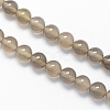 Round Natural Grey Agate Beads Strands X-G-S128-6mm-1