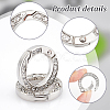 Unicraftale 12pcs Alloy Spring Gate Ring with Rhinestone FIND-UN0003-37P-5