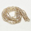 Electroplate Glass Beads Strands X-EGLA-D018-8x8mm-75-2