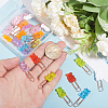 Globleland 28Pcs 7 Colors Plastic Bear Paper Clips AJEW-GL0001-89-3