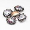 Faceted Glass Polymer Clay Rhinestone Oval Beads FIND-F003-11-1