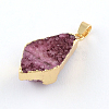 Dyed Drusy Natural Agate Pendants G-R275-123-3