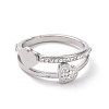 Crystal Rhinestone Heart Finger Ring RJEW-D120-03P-2