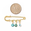 Rack Plating Brass Enamel Evil Eye Charms Safety Pin Brooch JEWB-BR00092-3