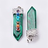 Synthetic Malachite with Synthetic & Natural Mixed Stone Chakra Big Pendants G-E415-A02-2