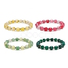 Dyed Natural Agate Beaded Stretch Bracelet BJEW-JB09179-1