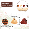 CHGCRAFT 16Pcs 4 Colors Engraved Wooden Charms WOOD-CA0001-57-2
