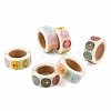 6 Rolls 3 Style Floral & Word Handmade with Love Stickers DIY-LS0003-31-4