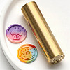 Double-Sided Engraving Wax Seal Brass Stamp AJEW-C031-02G-1