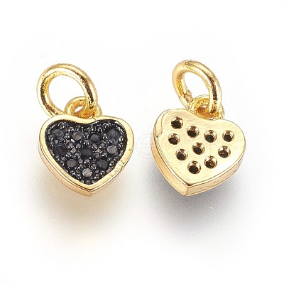 Brass Micro Pave Cubic Zirconia Charms ZIRC-G150-03A-1