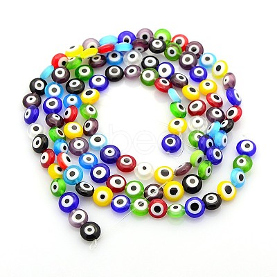 Handmade Evil Eye Lampwork Bead Strands LAMP-J029-8mm-M-1