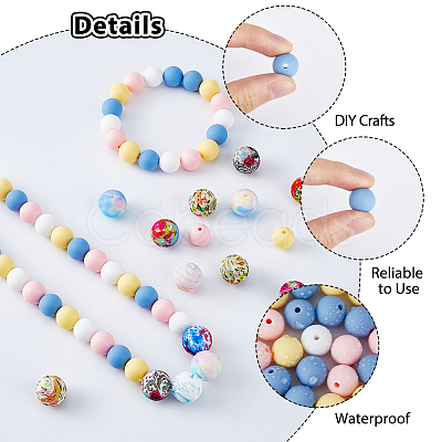 HOBBIESAY 10 Style Food Grade Eco-Friendly Silicone Beads SIL-HY0001-18-1