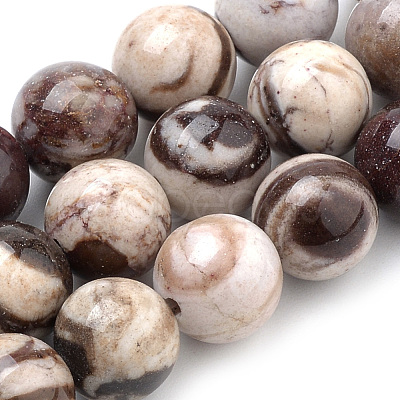 Natural Zebra Jasper Beads Strands X-G-S259-30-8mm-1