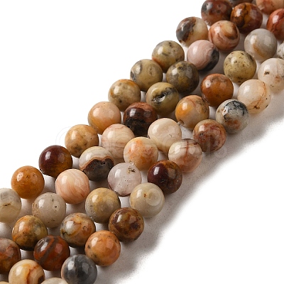 Natural Crazy Lace Agate Round Bead Strands G-M272-03-6mm-1