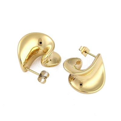 Ion Plating(IP) 304 Stainless Steel Stud Earrings for Women EJEW-K281-29G-1