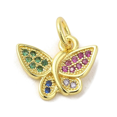 Real 18K Gold Plated Brass Pave Cubic Zirconia Pendants KK-M283-11O-02-1