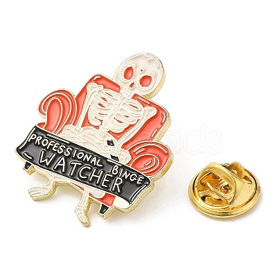 Halloween Skull Enamel Pin JEWB-E023-07G-06-1