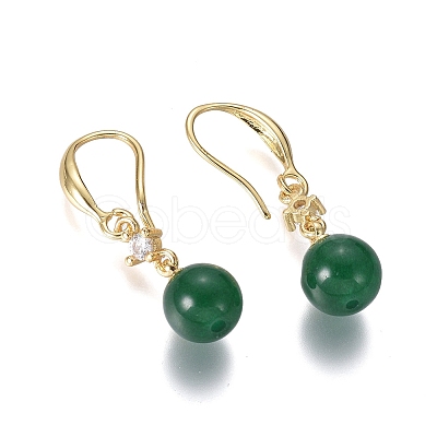 Natural White Jade Dangle Earrings EJEW-G263-05G-1