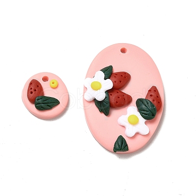 Handmade Polymer Clay Pendants Sets CLAY-B003-02-1