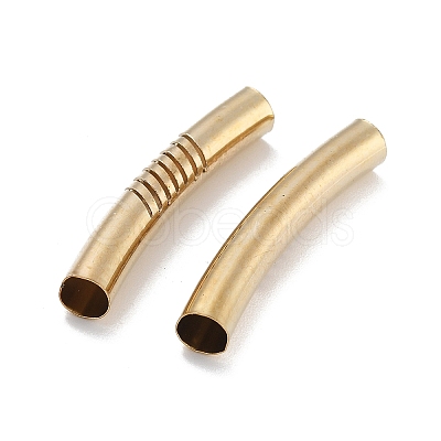 Brass Curved Tube Beads KK-B120-01C-G-1