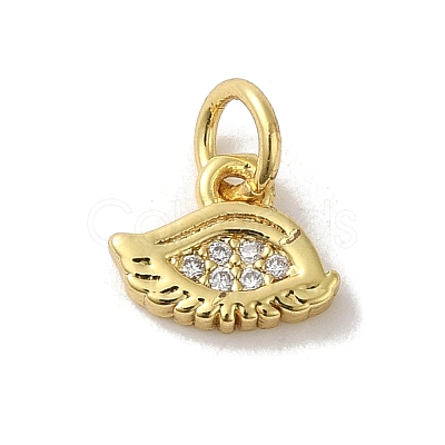 Brass Micro Pave Cubic Zirconia Charms KK-M283-19A-01-1