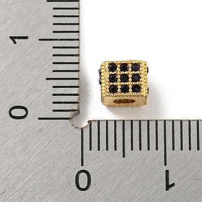 Brass Micro Pave Black Cubic Zirconia Beads KK-G493-37B-G02-1