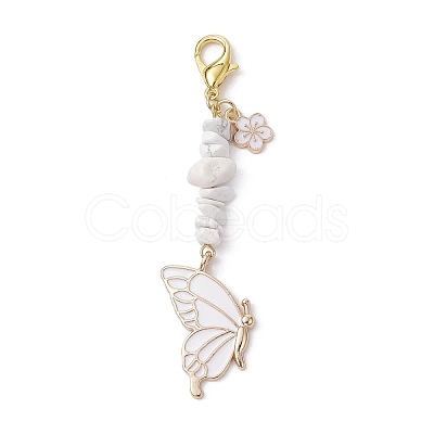 Butterfly Alloy Enamel Pendants Decoraiton HJEW-JM01637-02-1