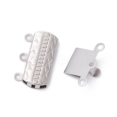 Tarnish Resistant 304 Stainless Steel Box Clasps STAS-P249-03P-A-1