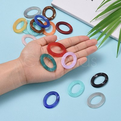 Oval Imitation Gemstone Acrylic Linking Rings X-OACR-R022-M-1