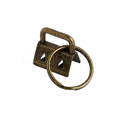 Iron Ribbon Ends with Keychain Split Ring PURS-PW0001-436AB-1