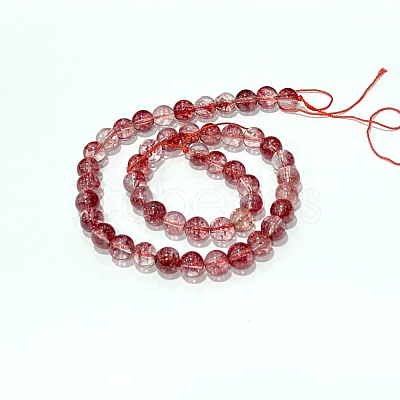 Dyed Round Natural Crackle Quartz Beads Strands G-K084-8mm-05A-1