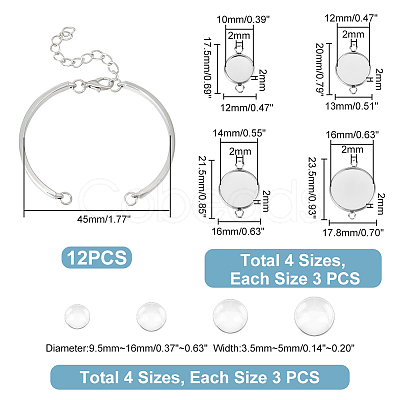 Unicraftale Blank Dome Flat Round Link Bracelet Making Kit DIY-UN0004-59-1