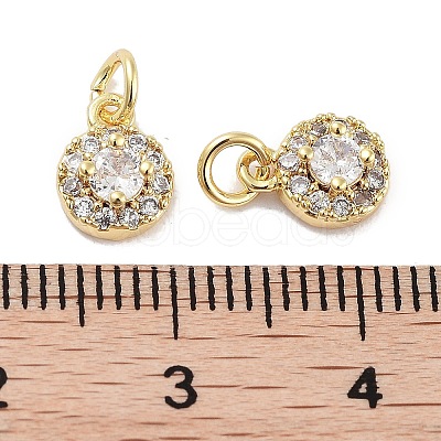 Brass Micro Pave Cubic Zirconia Charms KK-C051-12G-02-1